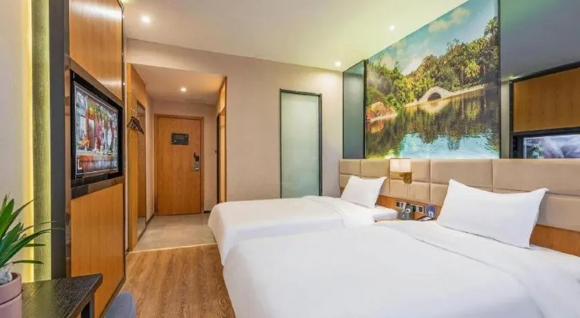 Bed in Chonpines Hotel North Xiamen Station Jimei University