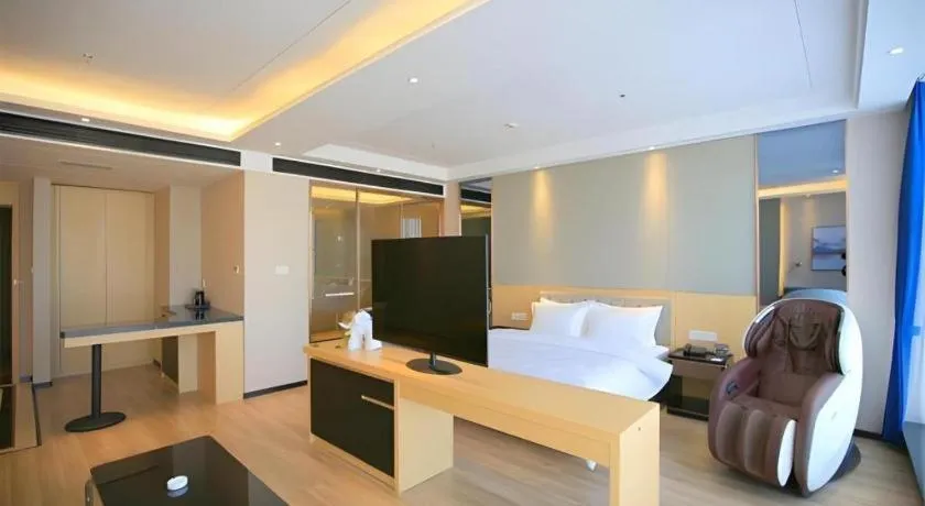 Bed in Jinjiang Metropolo Fuxin Yingbin Street Railway Station