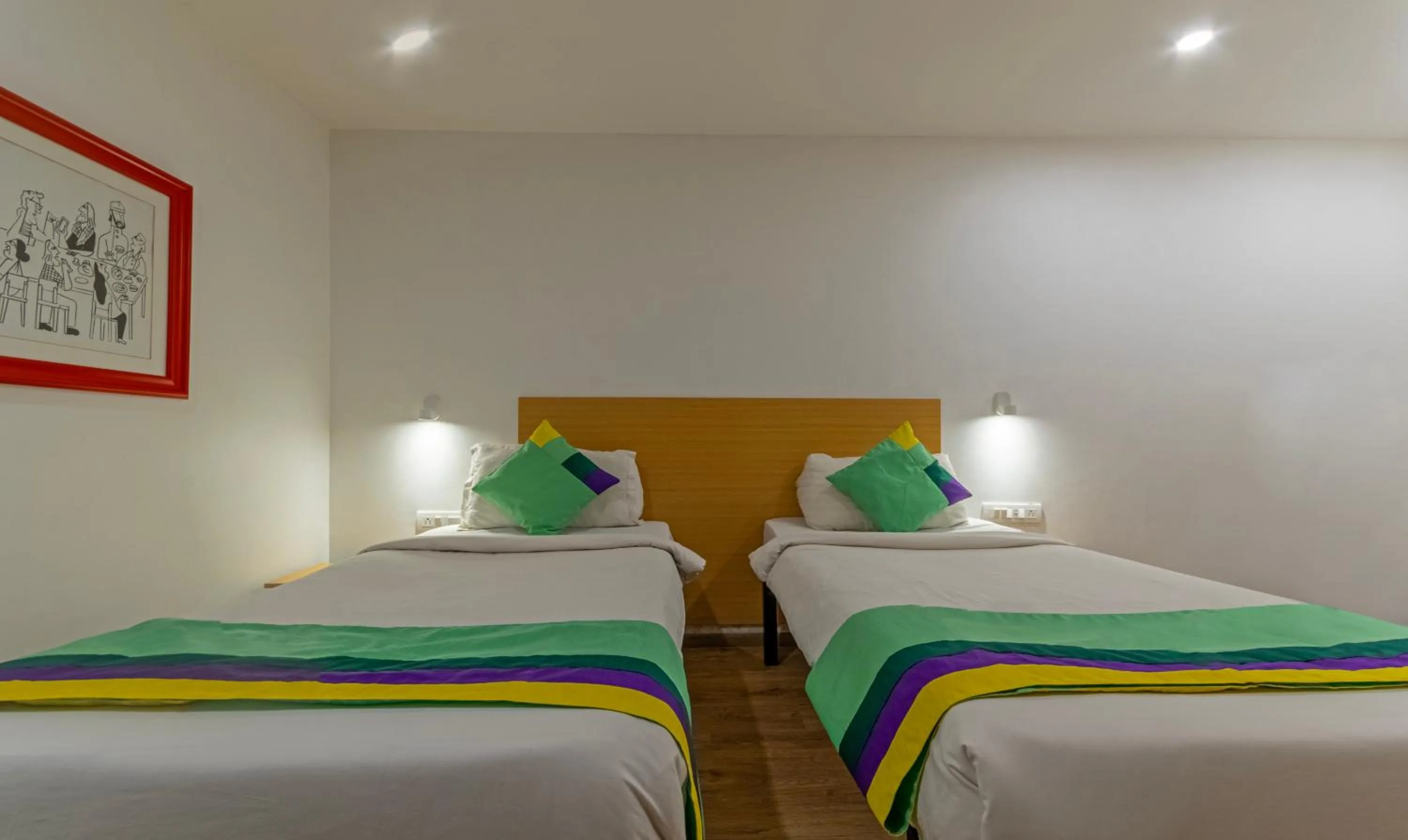 Bedroom, Bed in Treebo The Square