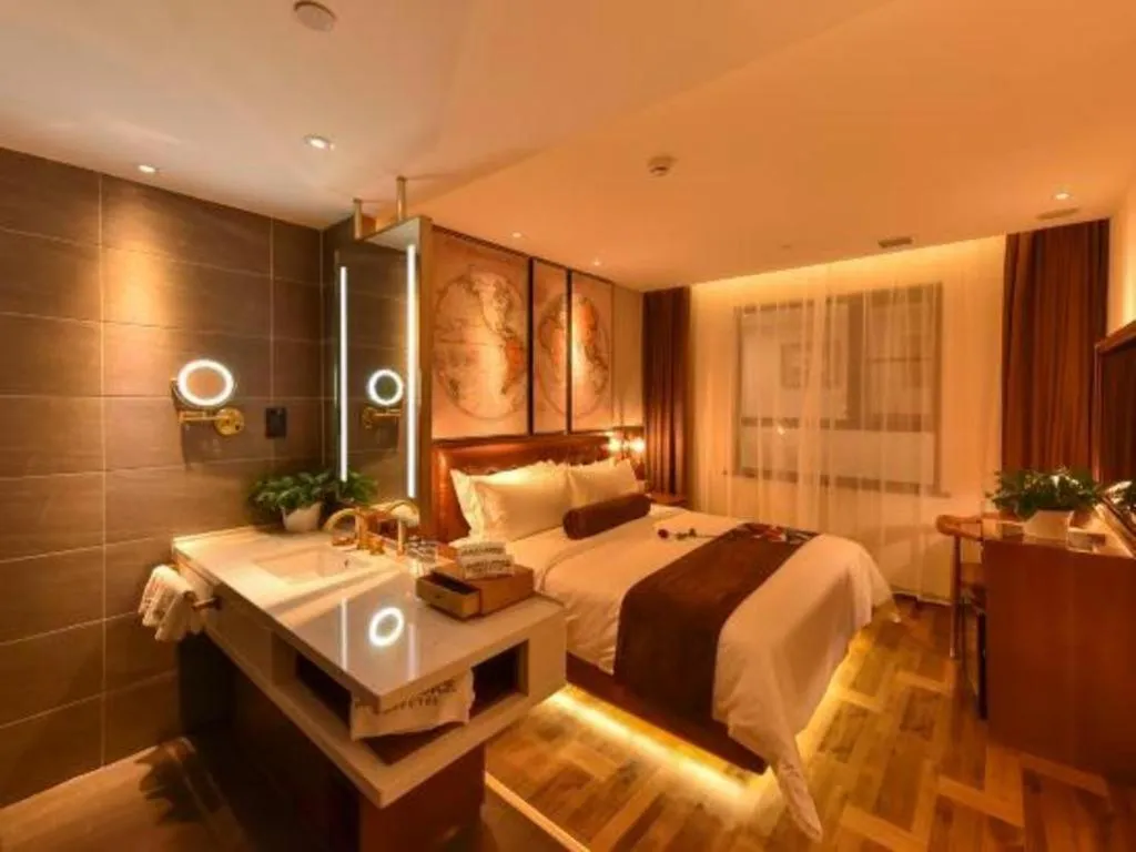 Bed in James Joyce Coffetel·Beijing Yizhuang Development Zone Dazu Square Tongji Road