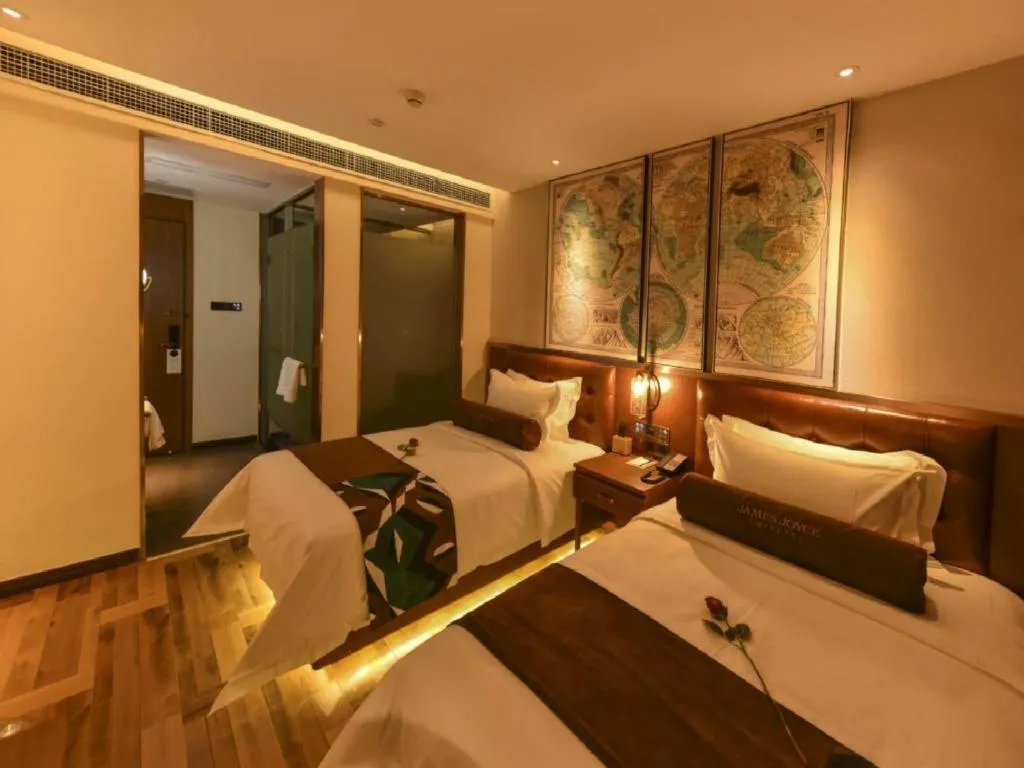 Bed in James Joyce Coffetel·Beijing Yizhuang Development Zone Dazu Square Tongji Road