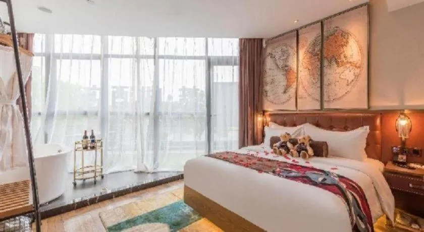 Bed in James Joyce Coffetel·Beijing Yizhuang Development Zone Dazu Square Tongji Road