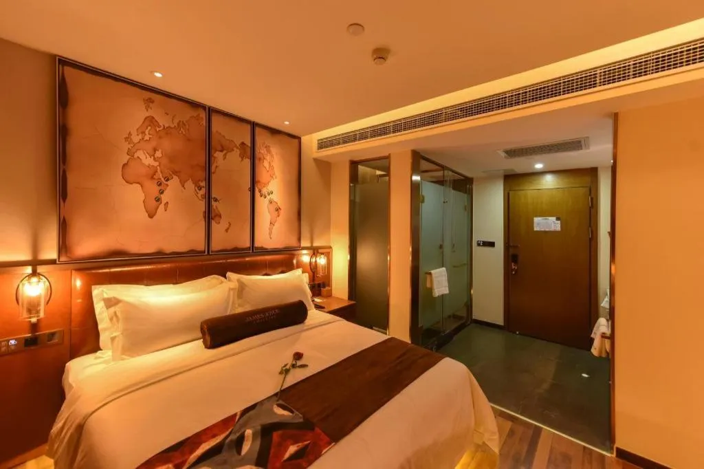 Bed in James Joyce Coffetel·Beijing Yizhuang Development Zone Dazu Square Tongji Road