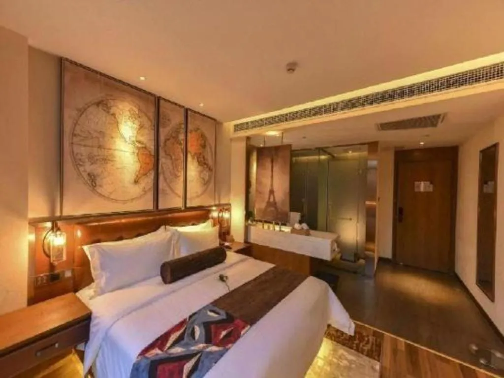 Bed in James Joyce Coffetel·Beijing Yizhuang Development Zone Dazu Square Tongji Road