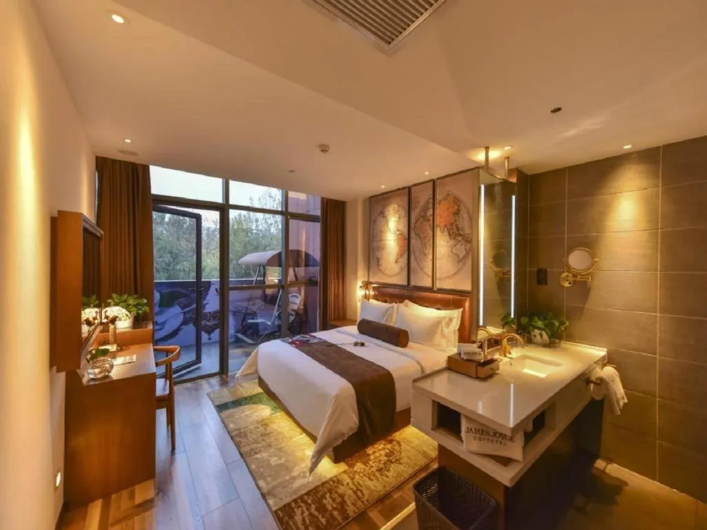 Bed in James Joyce Coffetel·Beijing Yizhuang Development Zone Dazu Square Tongji Road