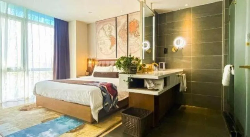 Bed in James Joyce Coffetel·Beijing Yizhuang Development Zone Dazu Square Tongji Road