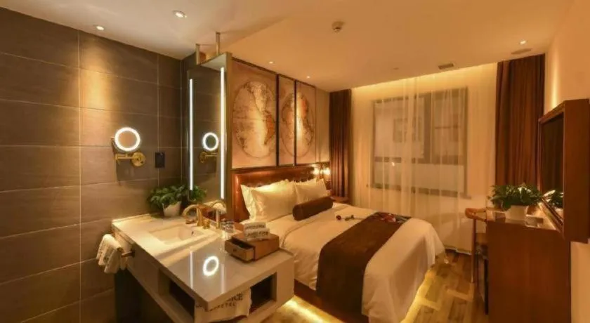 Bed in James Joyce Coffetel·Beijing Yizhuang Development Zone Dazu Square Tongji Road