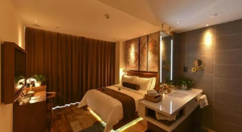 Bed in James Joyce Coffetel·Beijing Yizhuang Development Zone Dazu Square Tongji Road