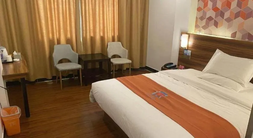 Bed in PAI Hotel Guangzhou Baiyun International Airport Zhongluotan Zhuliao Metro Station