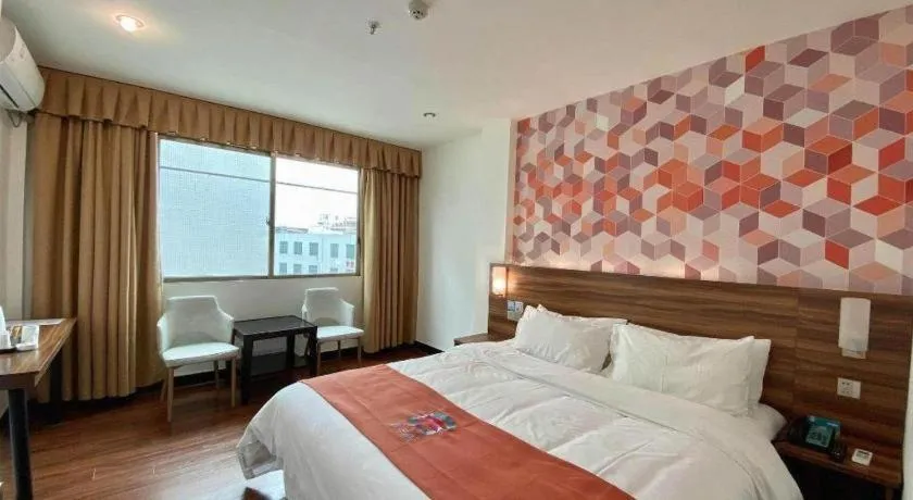 Bed in PAI Hotel Guangzhou Baiyun International Airport Zhongluotan Zhuliao Metro Station
