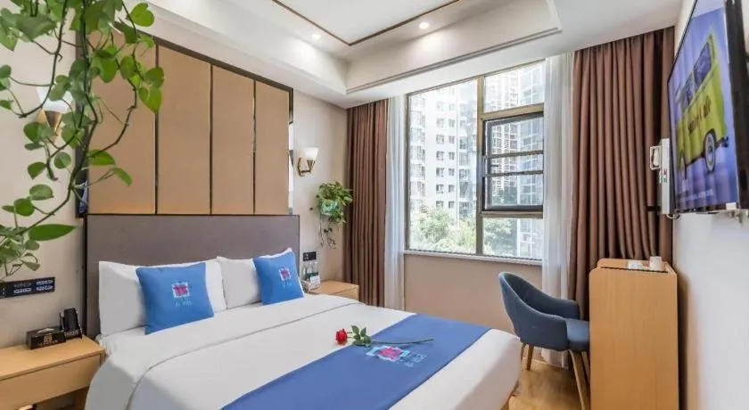 Bed in PAI Hotel·Chengdu Jintang Huaikou Huaizhou Avenue