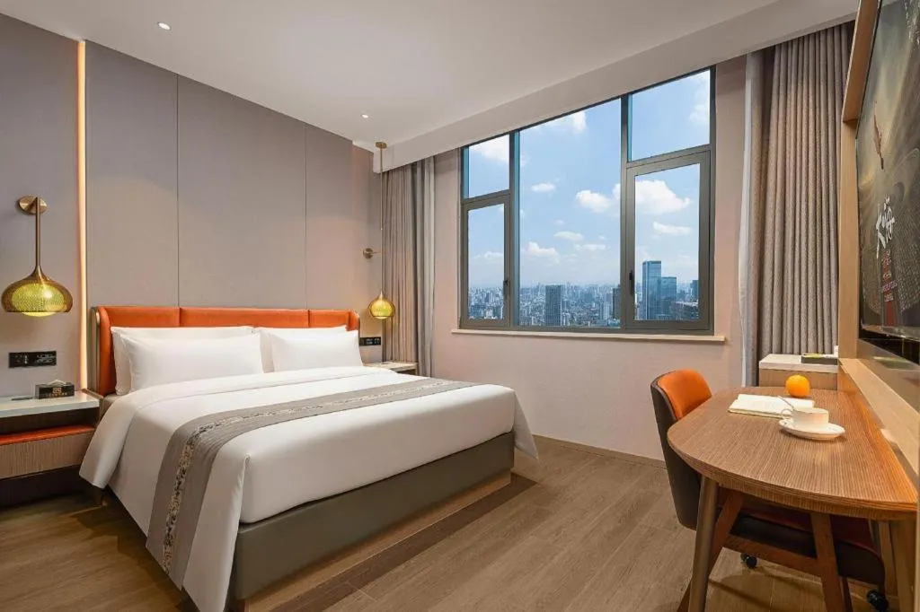Bed in PAI Hotel·Chengdu Jintang Huaikou Huaizhou Avenue