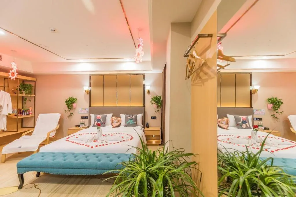 Bed in PAI Hotel·Chengdu Jintang Huaikou Huaizhou Avenue