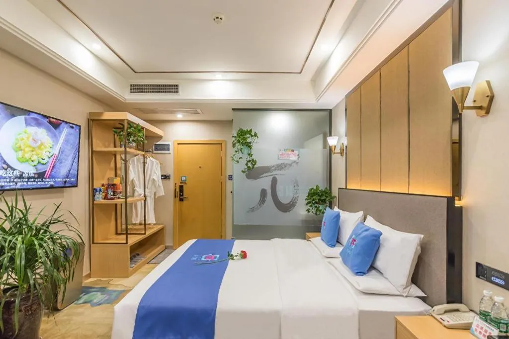 Bed in PAI Hotel·Chengdu Jintang Huaikou Huaizhou Avenue