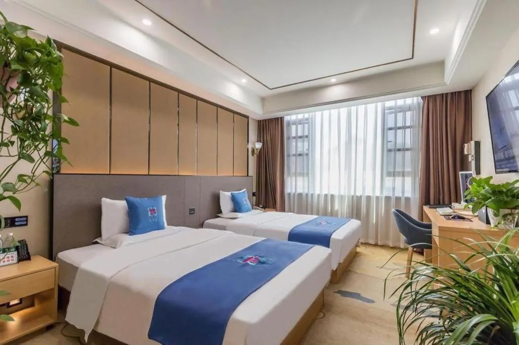 Bed in PAI Hotel·Chengdu Jintang Huaikou Huaizhou Avenue