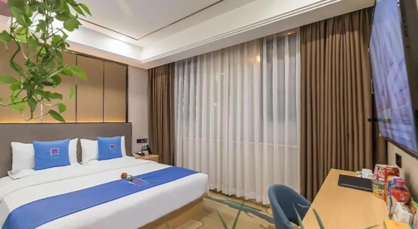 Bed in PAI Hotel·Chengdu Jintang Huaikou Huaizhou Avenue