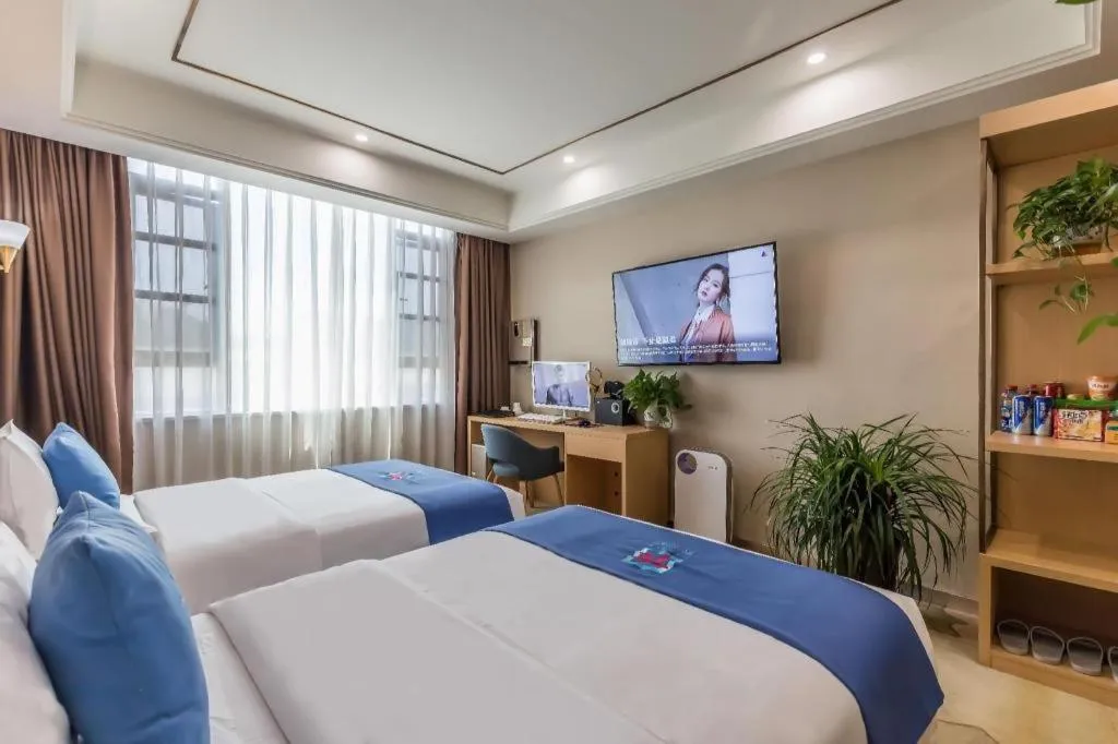 Bed in PAI Hotel·Chengdu Jintang Huaikou Huaizhou Avenue