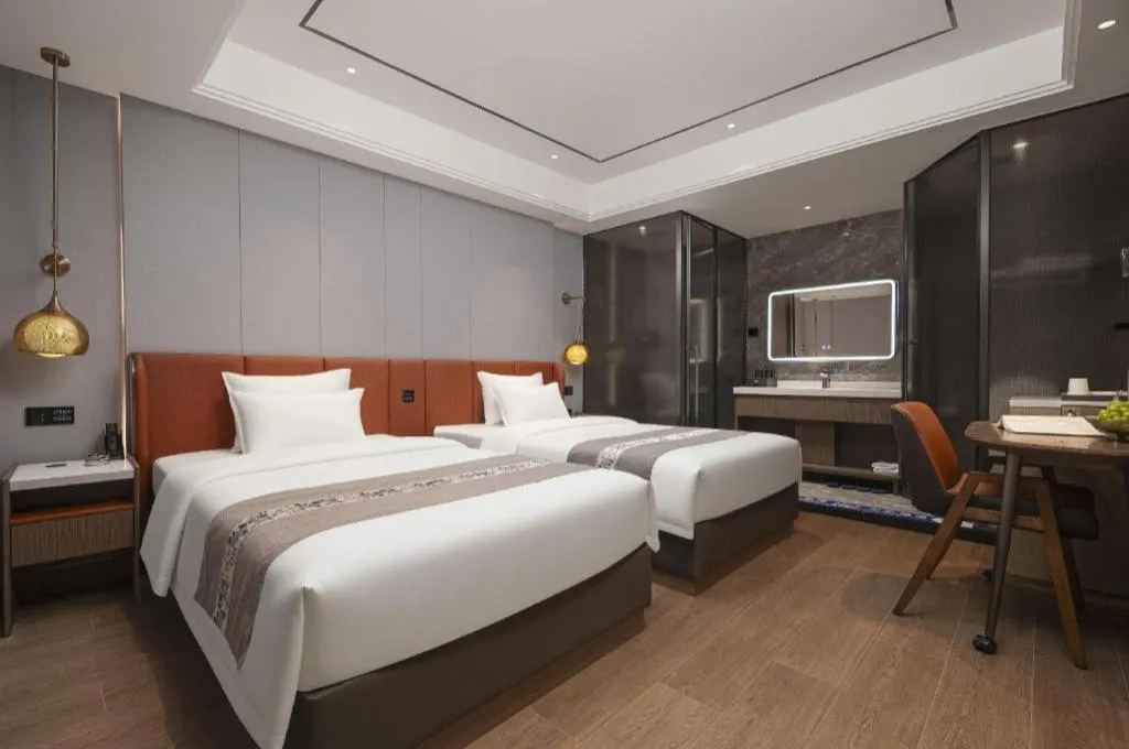 Bed in PAI Hotel·Chengdu Jintang Huaikou Huaizhou Avenue
