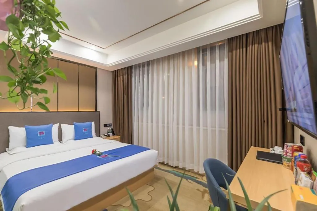 Bed in PAI Hotel·Chengdu Jintang Huaikou Huaizhou Avenue