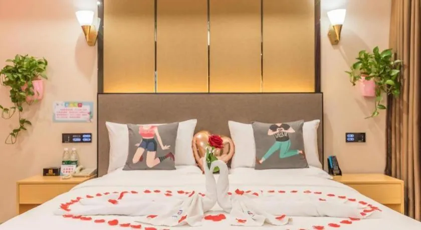 Bed in PAI Hotel·Chengdu Jintang Huaikou Huaizhou Avenue