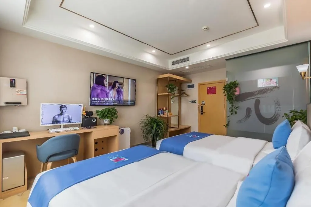 Bed in PAI Hotel·Chengdu Jintang Huaikou Huaizhou Avenue