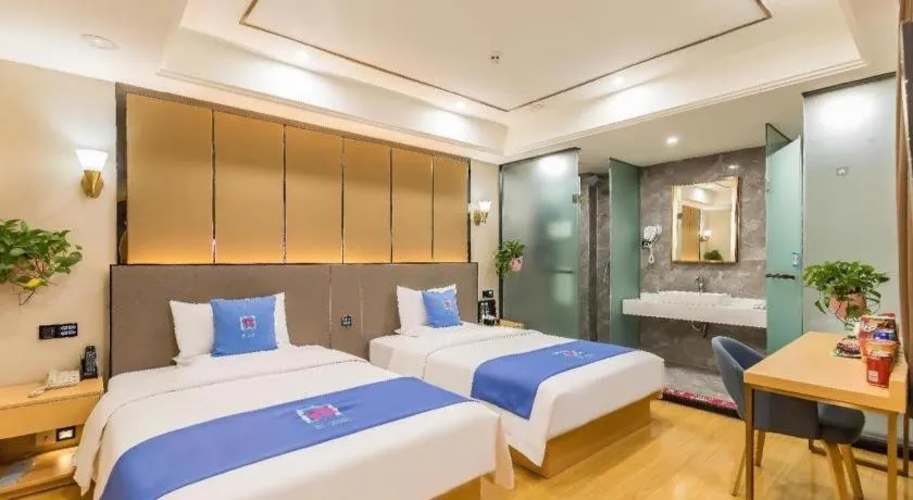Bed in PAI Hotel·Chengdu Jintang Huaikou Huaizhou Avenue
