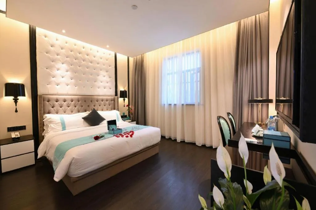 Bed in Xana Hotelle Shaghai Hongqiao Hub National Exhibition Center Qibao Lianming Road