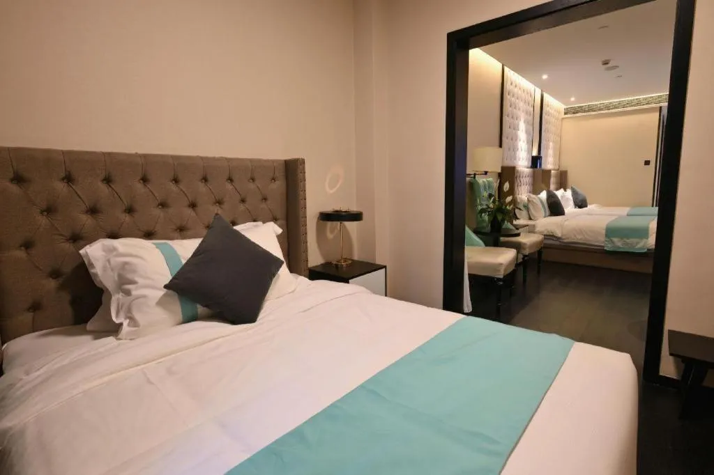 Bed in Xana Hotelle Shaghai Hongqiao Hub National Exhibition Center Qibao Lianming Road