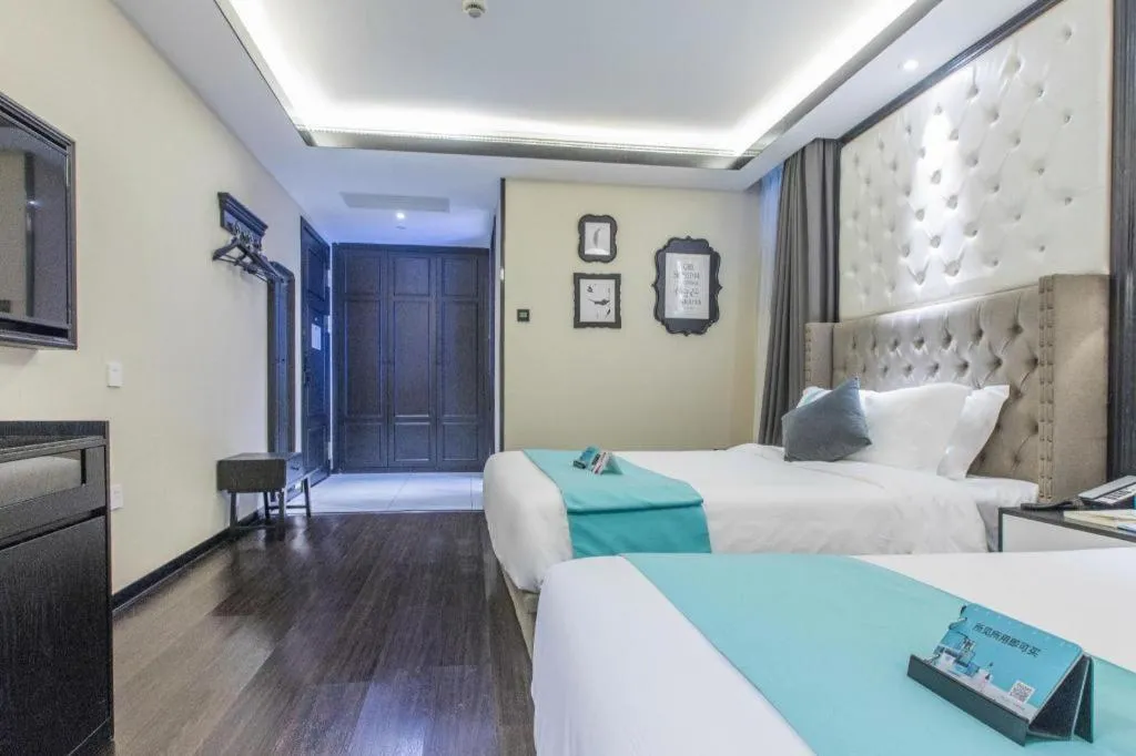 Bed in Xana Hotelle Shaghai Hongqiao Hub National Exhibition Center Qibao Lianming Road