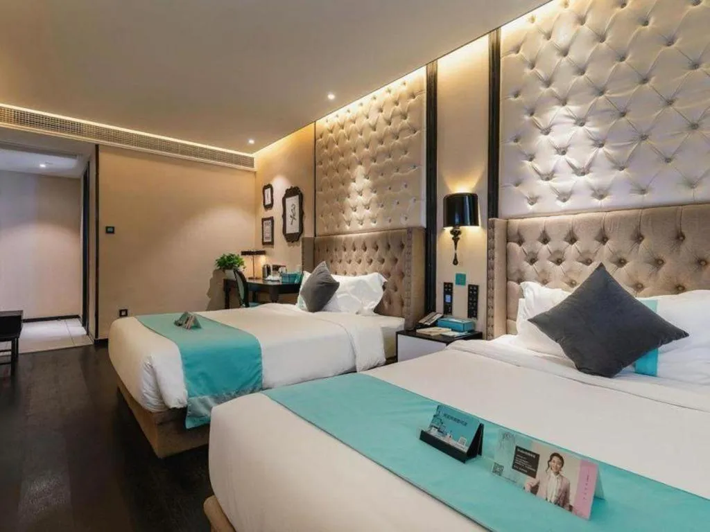 Bed in Xana Hotelle Shaghai Hongqiao Hub National Exhibition Center Qibao Lianming Road