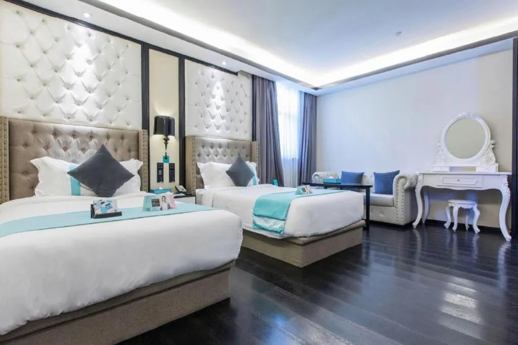 Bed in Xana Hotelle Shaghai Hongqiao Hub National Exhibition Center Qibao Lianming Road