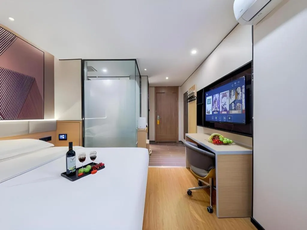 Bed in IU Hotel·Jiayuguan People's Shopping Mall