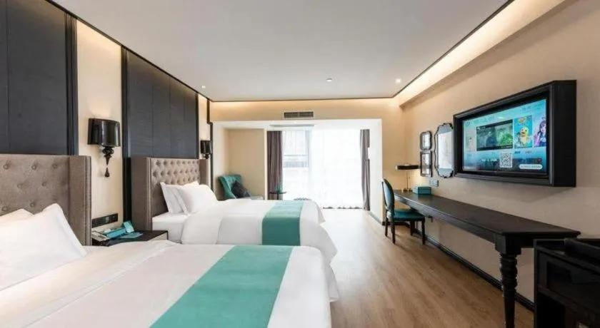 Bed in Xana Hotelle Chengdou Xindu Sanhechang Metro Station