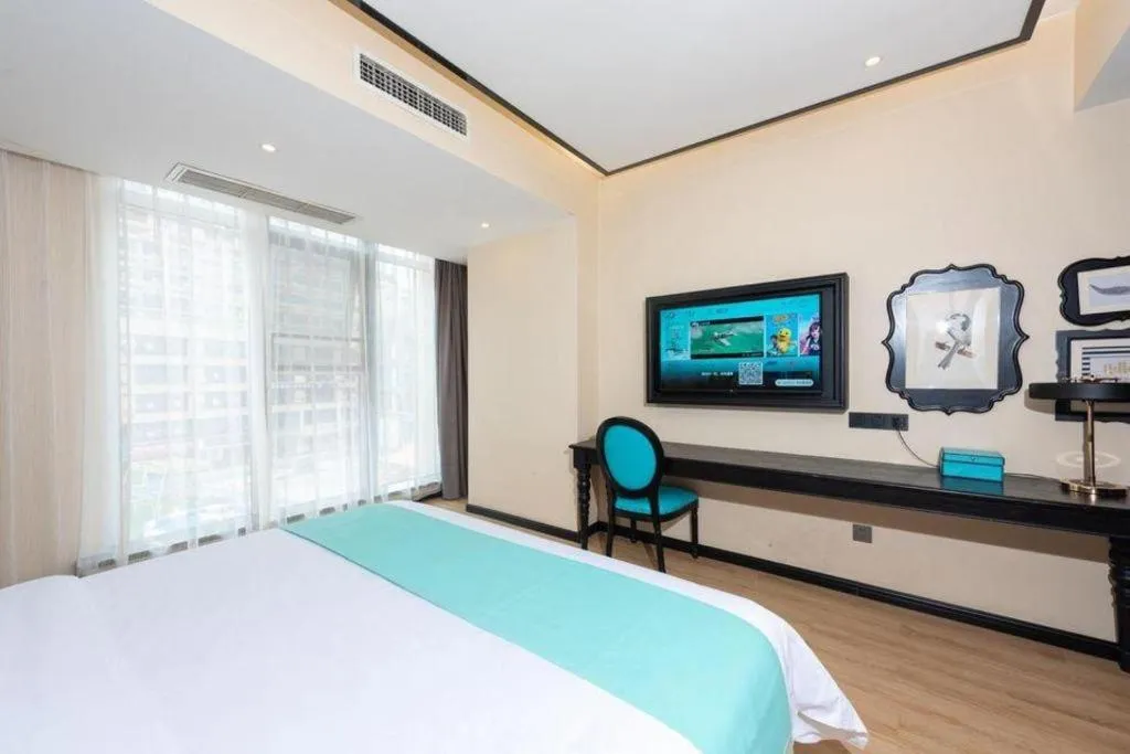 Bed in Xana Hotelle Chengdou Xindu Sanhechang Metro Station