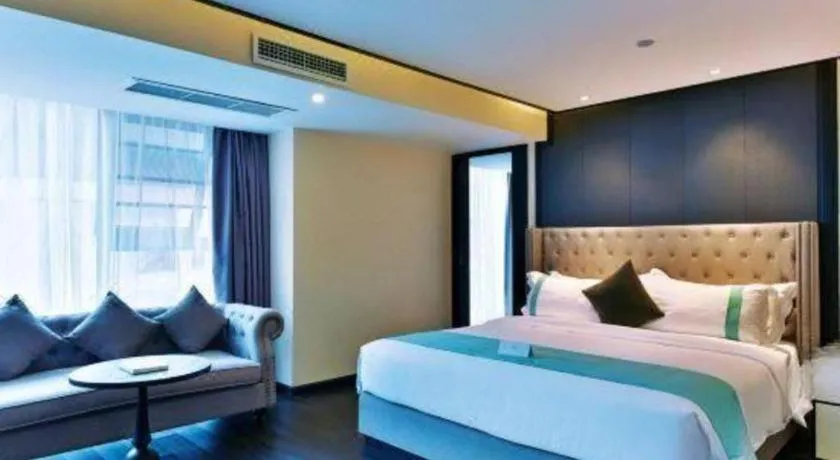 Bed in Xana Hotelle Chengdou Xindu Sanhechang Metro Station