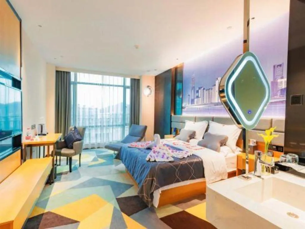 Bed in Chonpines Hotel Guangzhou Sunac Cultural and Tourism City Shiling