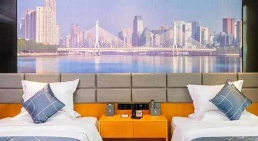 Bed in Chonpines Hotel Guangzhou Sunac Cultural and Tourism City Shiling