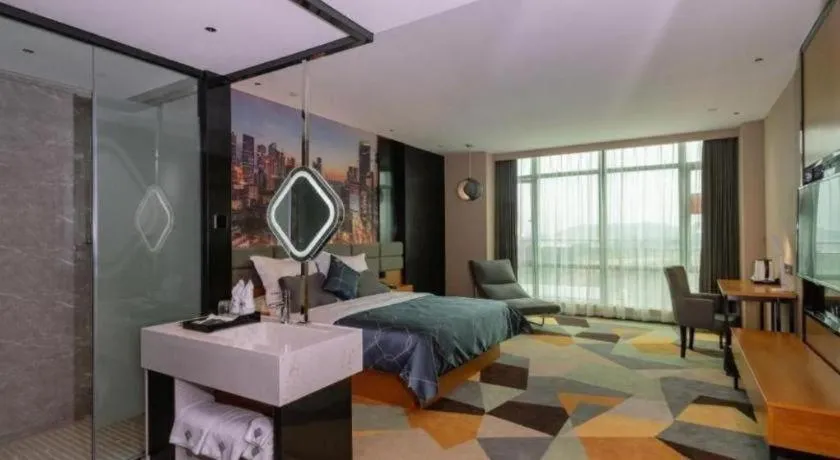 Bed in Chonpines Hotel Guangzhou Sunac Cultural and Tourism City Shiling