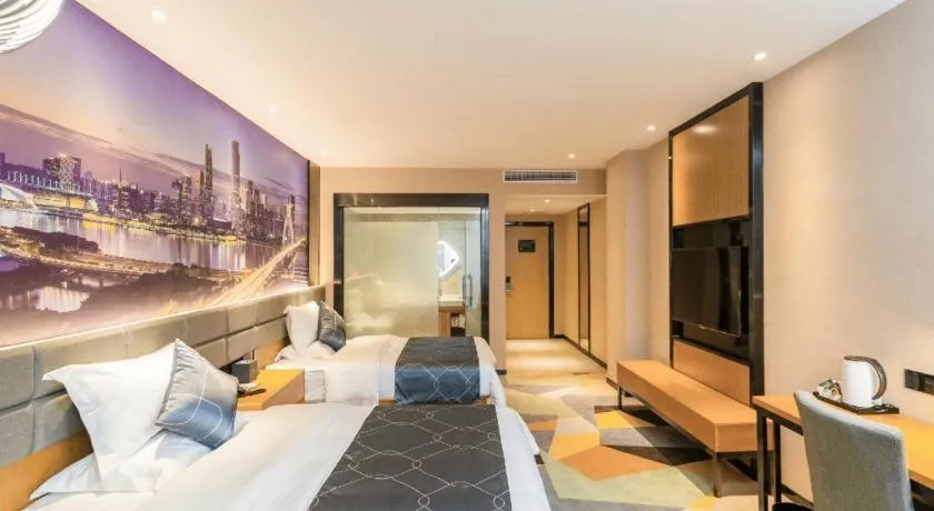 Bed in Chonpines Hotel Guangzhou Sunac Cultural and Tourism City Shiling