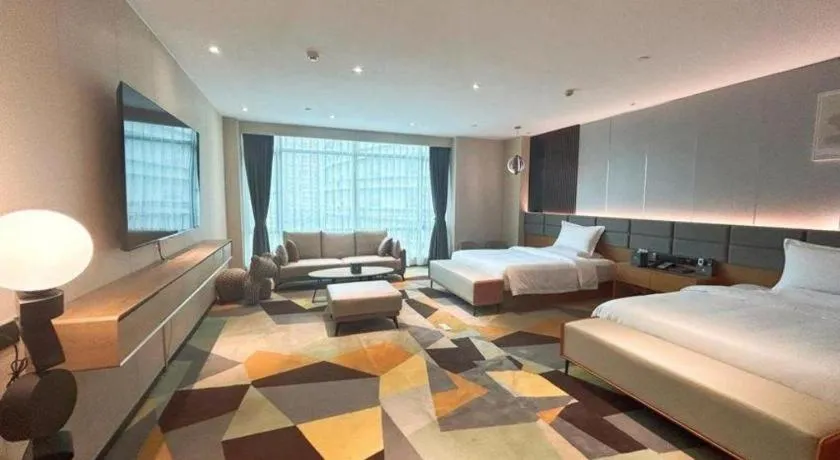 Bed in Chonpines Hotel Guangzhou Sunac Cultural and Tourism City Shiling