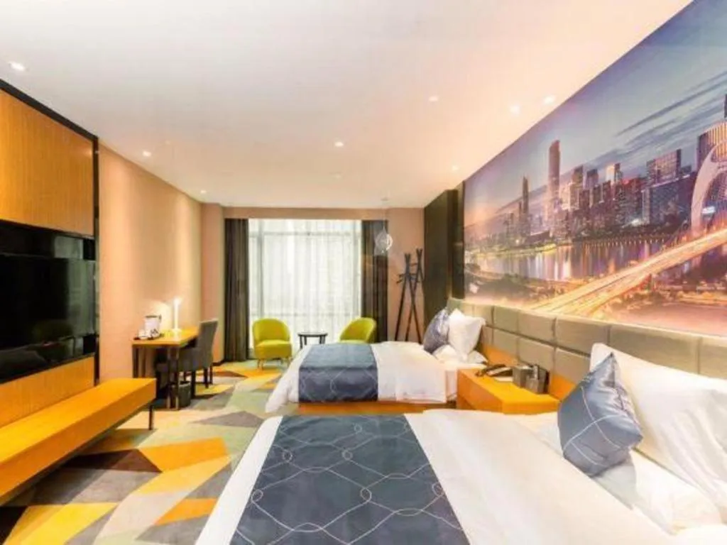 Bed in Chonpines Hotel Guangzhou Sunac Cultural and Tourism City Shiling
