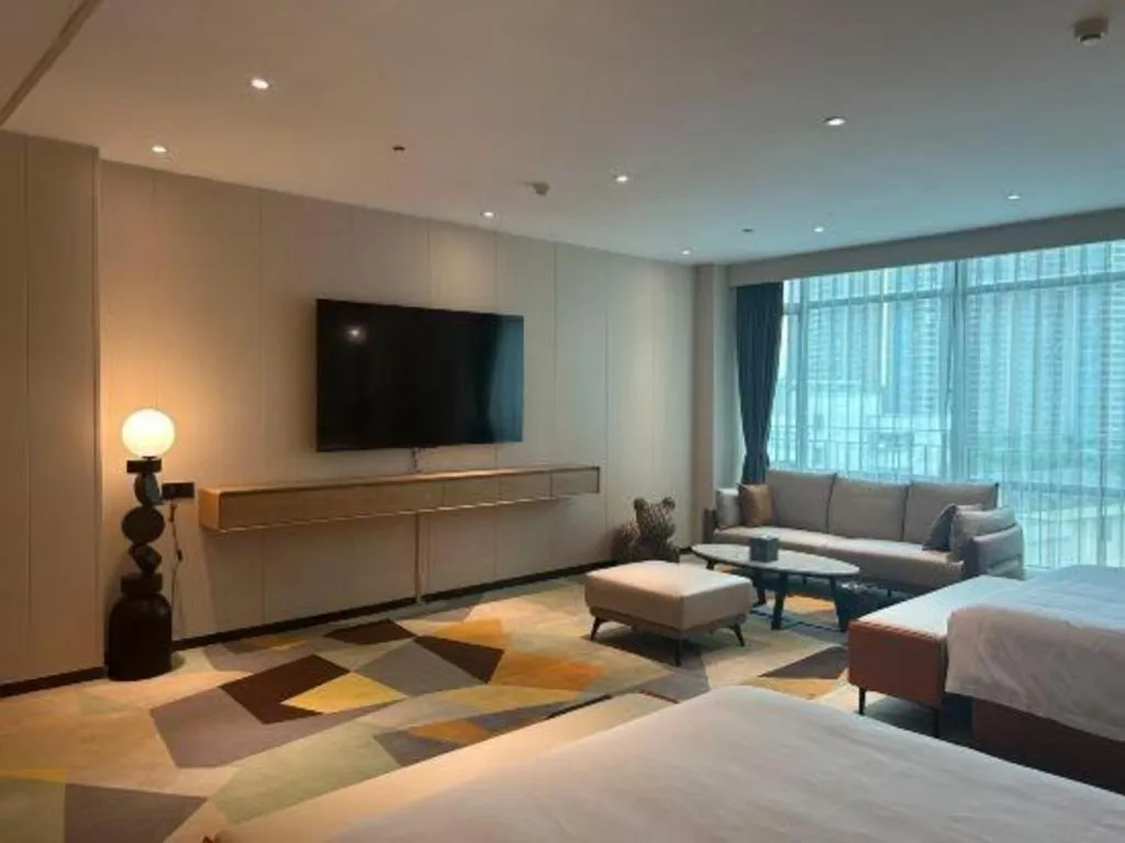 Bed in Chonpines Hotel Guangzhou Sunac Cultural and Tourism City Shiling