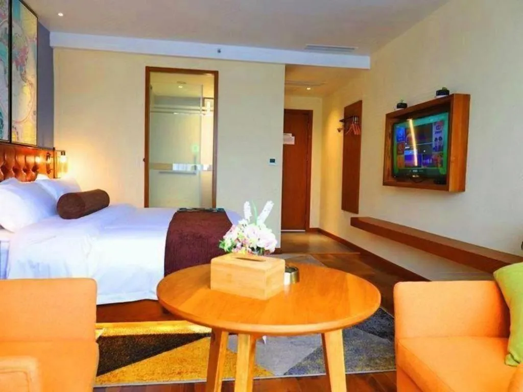 Bed in James Joyce Coffetel Guangyuan High-Speed Railway Station Dongba Municipal Government