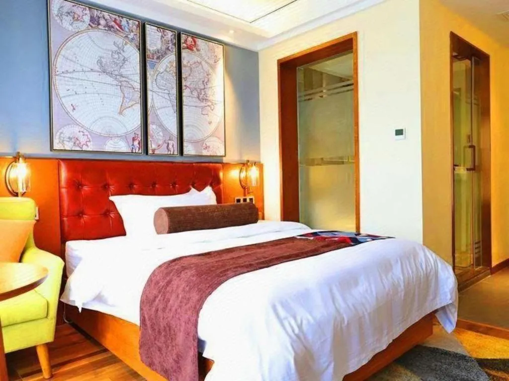 Bed in James Joyce Coffetel Guangyuan High-Speed Railway Station Dongba Municipal Government