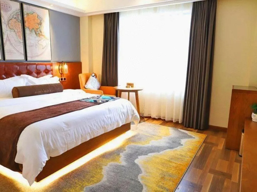 Bed in James Joyce Coffetel Guangyuan High-Speed Railway Station Dongba Municipal Government