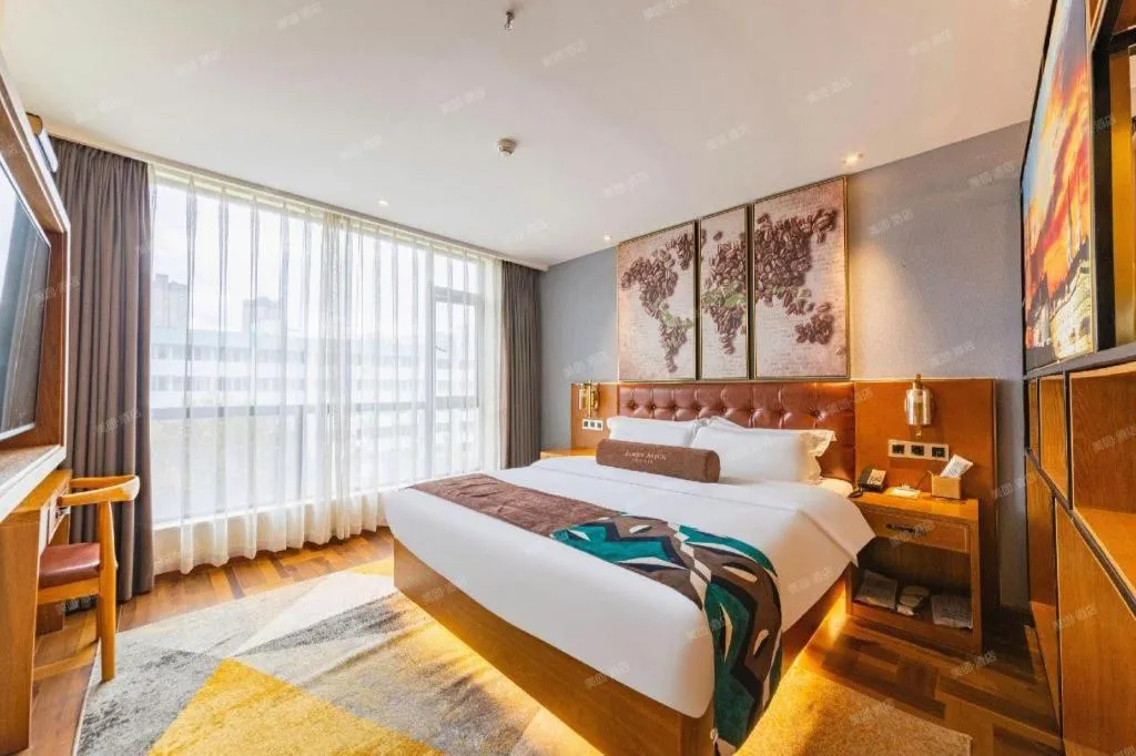 Bed in James Joyce Coffetel Guangyuan High-Speed Railway Station Dongba Municipal Government