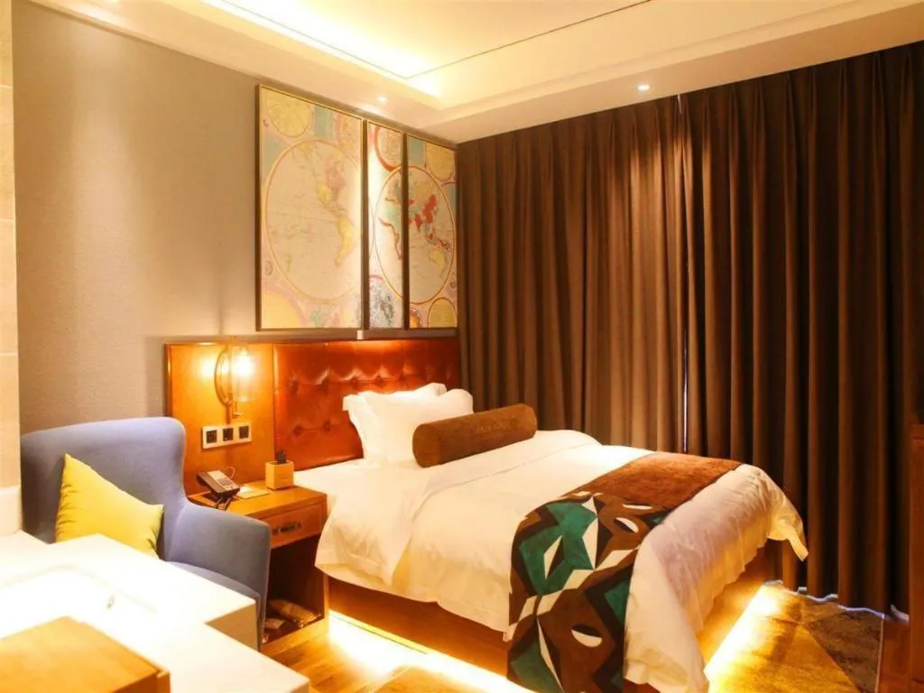 Bed in James Joyce Coffetel Guangyuan High-Speed Railway Station Dongba Municipal Government