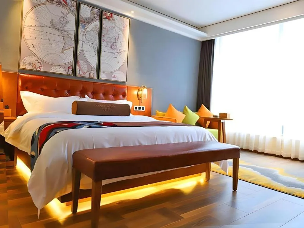 Bed in James Joyce Coffetel Guangyuan High-Speed Railway Station Dongba Municipal Government