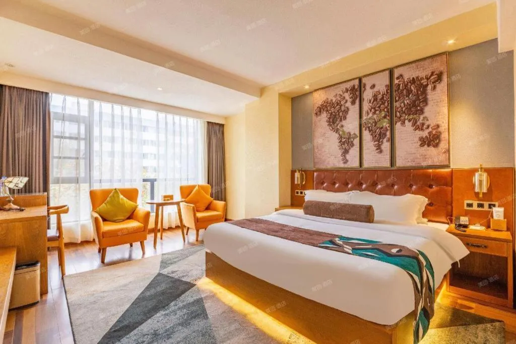 Bed in James Joyce Coffetel Guangyuan High-Speed Railway Station Dongba Municipal Government