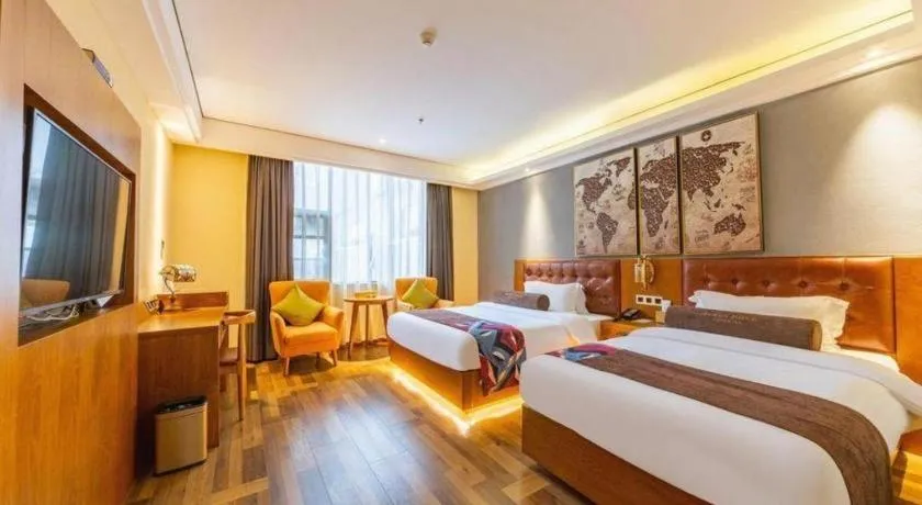 Bed in James Joyce Coffetel Guangyuan High-Speed Railway Station Dongba Municipal Government